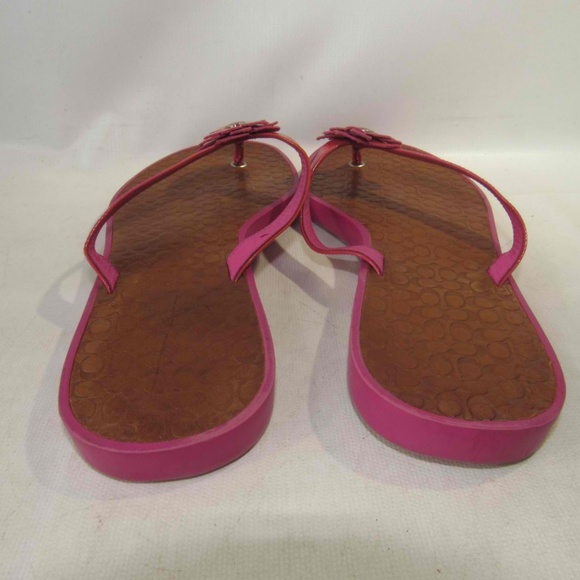 Coach LINDY Size 8 Pink Flip Flops Womens B3B8 - Picture 7 of 8